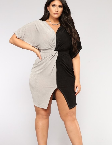 NWT Black Grey Dress US Size Large - Picture 4 of 7